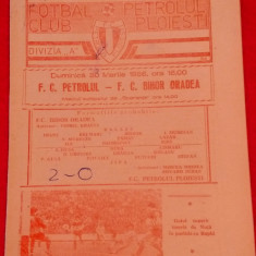 Program meci fotbal PETROLUL PLOIESTI - FC BIHOR ORADEA (30.03.1986)