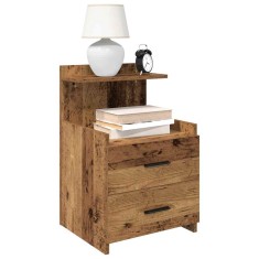 Noptiere 2 buc. cu 2 sertare, lemn vechi, 40x36,5x62 cm
