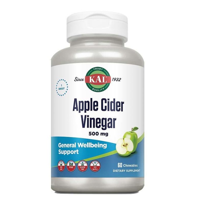 Supliment Alimentar Apple Cider Vinegar 500 miligram 60 tablete Kal Secom