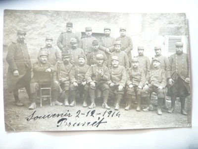 Fotografie Militara -souvenir 2-12-1914 Brunit - azi Bernitt Germania foto