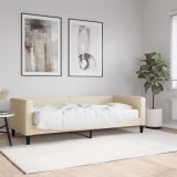 VidaXL Pat de zi cu saltea, crem, 80x200 cm, textil