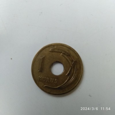 -Y- MONEDA TURCIA 1 KURUS 1948 VG + foto