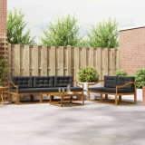 vidaXL Set de canapele de exterior cu pernă 6 pcs Natural și Antracit 3367210