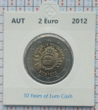 Austria 2 euro 2012 UNC - 10 Years of Euro km 3205 cartonas personalizat D75801