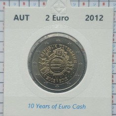 Austria 2 euro 2012 UNC - 10 Years of Euro km 3205 cartonas personalizat D75801