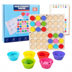 Joc educativ de logica, indemanare si asociere Montessori cu jetoane colorate, D7-3315534