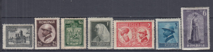 ROMANIA 1922 LP 73 INCORONAREA REGELUI LA ALBA IULIA SERIE SARNIERA