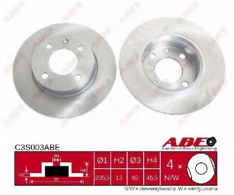 Disc frana VW CADDY II Pick-up (9U7) (1996 - 2000) ABE C3S003ABE