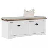 VidaXL Bancă pentru hol &bdquo;BODO&rdquo; albă și maro 114x40x45 cm