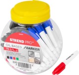 Set markere permanente Strend Pro, cutie plastic, rosu/negru/verde/albastru, 72 buc