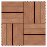 Plăci podea &icirc;n relief WPC, 11 buc, 30x30 cm, 1 mp, maro deschis, vidaXL