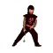 Costum carnaval Red Dragon Ninja pentru copii, marime 130 / 140 cm (9-10 Ani)