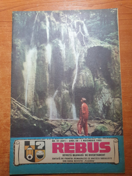 revista rebus 1 noiembrie 1985- 2 rebusuri completate cu creionu