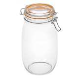 Borcan Sticlă, 1.5L, Transparent, Capac cu Sigiliu Din Silicon, Oem