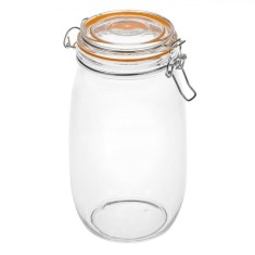 Borcan Sticlă, 1.5L, Transparent, Capac cu Sigiliu Din Silicon