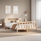 vidaXL Pat cu bibliotecă fără saltea, 160x200 cm, lemn masiv de pin