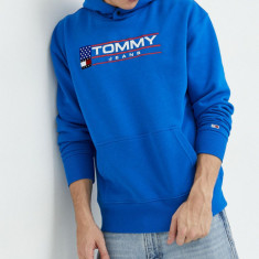 Tommy Jeans bluza barbati, cu glugă, cu imprimeu