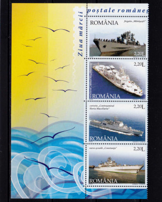 RO 2005 LP 1688 &amp;quot; Nave Militare Romanesti&amp;quot;, - serie cu manseta din mcoala , MNH foto