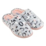 Papuci de Iarnă Gri Animal Print cu Blană Artificială și Talpă Intarita, CMCLASS