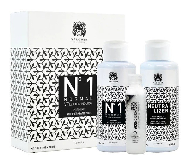 Kit solutie permamenta nr. 1 pentru păr normal 100+100+10 ml Valquer