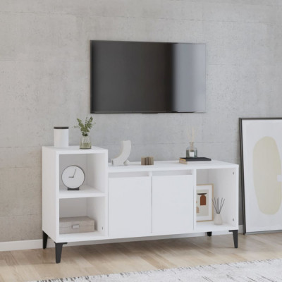 Comoda TV, alb, 100x35x55 cm, lemn prelucrat foto