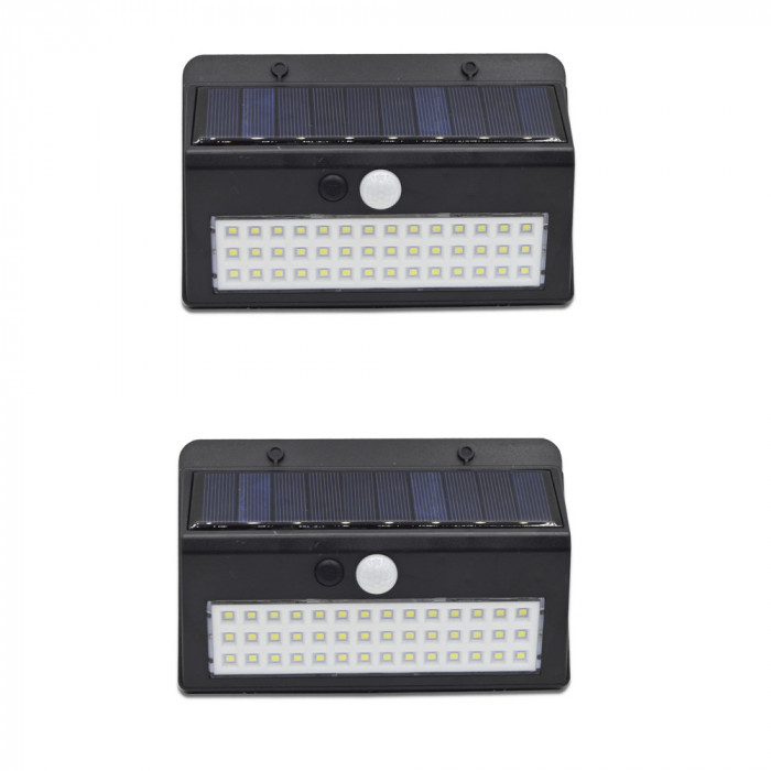 Set 2 x Lampi LED solara cu senzor de miscare, 42 leduri, XF 6011