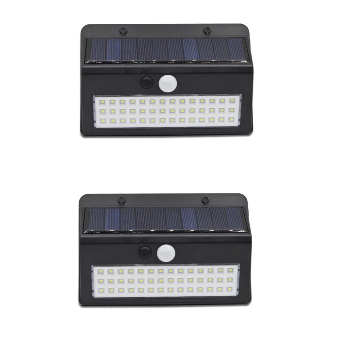 Set 2 x Lampi LED solara cu senzor de miscare, 42 leduri, XF 6011