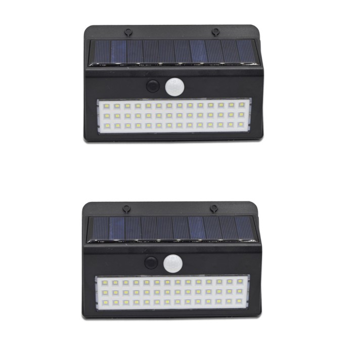 Set 2 x Lampi LED solara cu senzor de miscare, 42 leduri, XF 6011