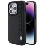 Husa pentru iPhone 15 Pro Max - BMW Hardcase Perforated Leather Blue Dots (BMHCP15X22RBDK) - Black