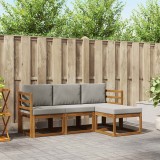 vidaXL Set de canapele de exterior 4 pcs Gri natural și deschis 3366204