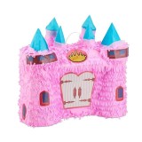 Pinata Castel Printesa pentru Petrecere, Flippy, din Hartie Creponata si Carton, Pinata pentru Petreceri, 40 x 37 x 15 cm, Roz deschis