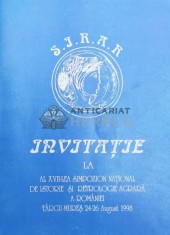 AL XVII - LEA SIMPOZION NATIONAL DE ISTORIE SI RETROLOGIE AGRARA A ROMANIEI TARGU MURES 24-26 August 1998 ($Y83)