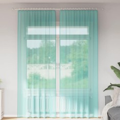 Gossi perdele voile cu bucle 2 buc turcoaz 140x260 cm