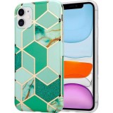Husa protectie pentru samsung s20 plus soft imd tpu marble geometric verde, Flippy