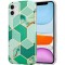 Husa protectie pentru samsung a51 soft imd tpu marble geometric verde