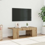 vidaXL Dulap TV cu LED stejar artizanal 90x39x30 cm lemn prelucrat