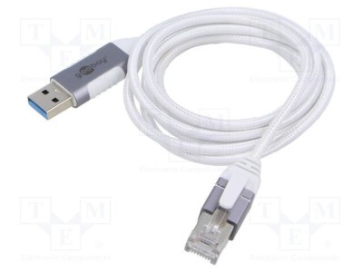 Cablu USB 3.0 RJ45 Goobay, 1,5m, alb foto