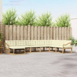 vidaXL Set de canapele de exterior cu pernă 8 pcs Alb și crem 3388980