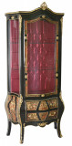 Vitrina Boulle din lemn masiv negru cu decoratiuni aurii BAR029, Comode si bufete