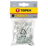 Nituri din aluminiu Topex 4 x 8 mm, set 50 buc pentru fixari rezistente