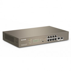 Switch PoE Gigabit, 8 porturi, 1 port consola, 1 port SFP Gigabit, management - TENDA TND-TEG5310P-8-150W SafetyGuard Surveillance