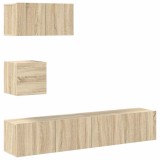 Cumpara ieftin Set dulap TV, 4 piese, stejar sonoma, lemn prelucrat