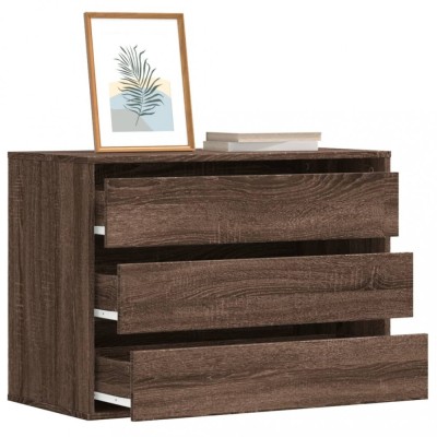 Gossi dulap colt cu sertare stejar maro 80x41x58 cm lemn prelucrat foto