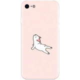 Husa silicon pentru Apple Iphone 5c, Cute Dog Streching