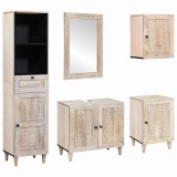 VidaXL Set de mobilier pentru baie cu ușă 5 pcs Alb 38 x 33 x 160 cm 3310075