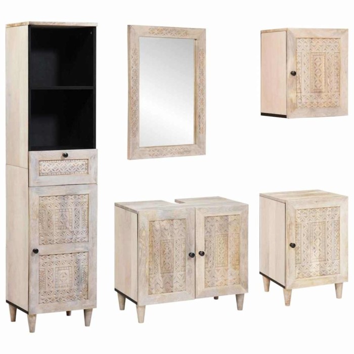 vidaXL Set de mobilier pentru baie cu ușă 5 pcs Alb 38 x 33 x 160 cm 3310075