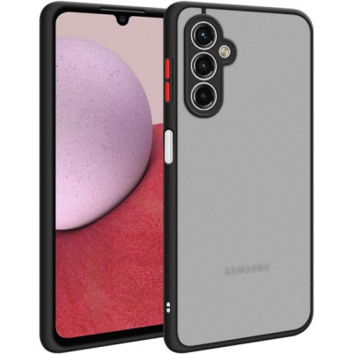 Husa hibrid ALC Samsung Galaxy A13 4G, husa de protectie rezistenta la zgarieturi, rezistenta la socuri, cadru TPU negru cu capac dur usor transparent foto