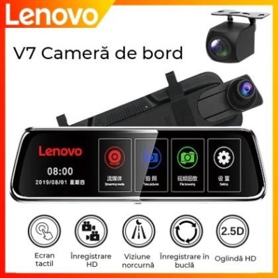 Oglinda cu camera DVR Lenovo V7 ecran de 9..66 inch 1080 fata 1080p spate Wifi Blind Spot Adas CarStore Technology foto