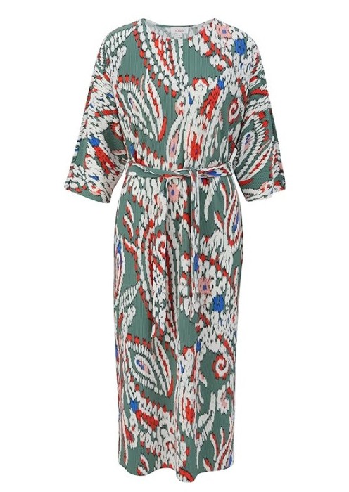 Rochie midi plisata pentru femei s.Oliver, multicolor, 44 - OUTLET