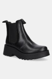 Fly London ghete chelsea de piele MEDI789FLY culoarea negru, cu platformă, P144789000